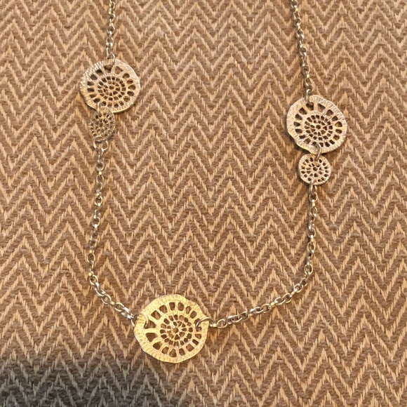 Silver Necklace with Various Sized Circle Designs - Picture 2 of 3